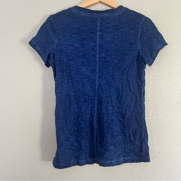 Express Blue Fitted V-Neck Short Sleeve Tee Casual Summer Comfy Small - Picture 4 of 6